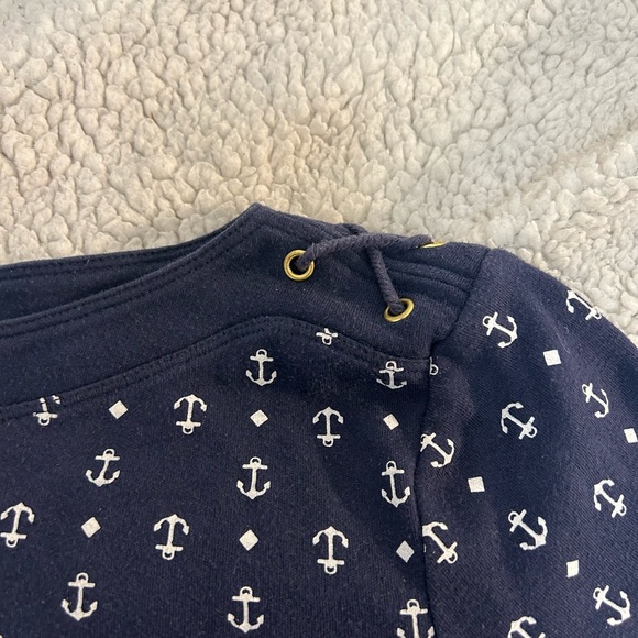 Karen Scott Navy Blue Nautical 3/4 Sleeve Top - Picture 3 of 3